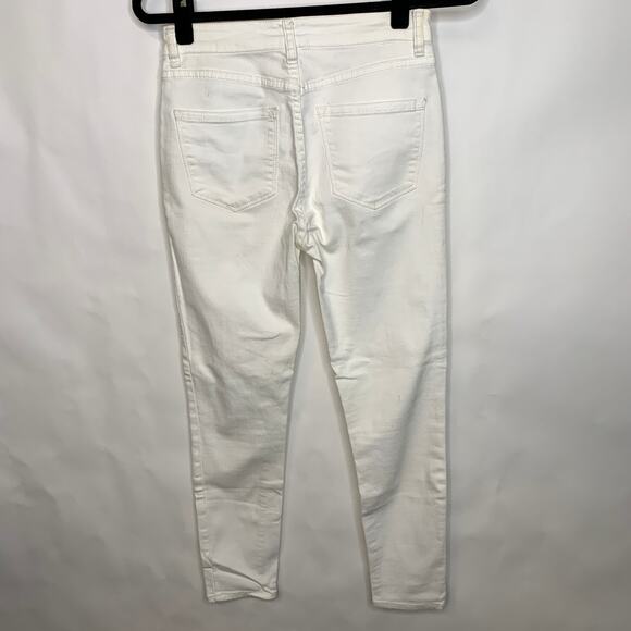 Amuse Society White Skinny Jeans Button Fly Sz 26 - Picture 5 of 10